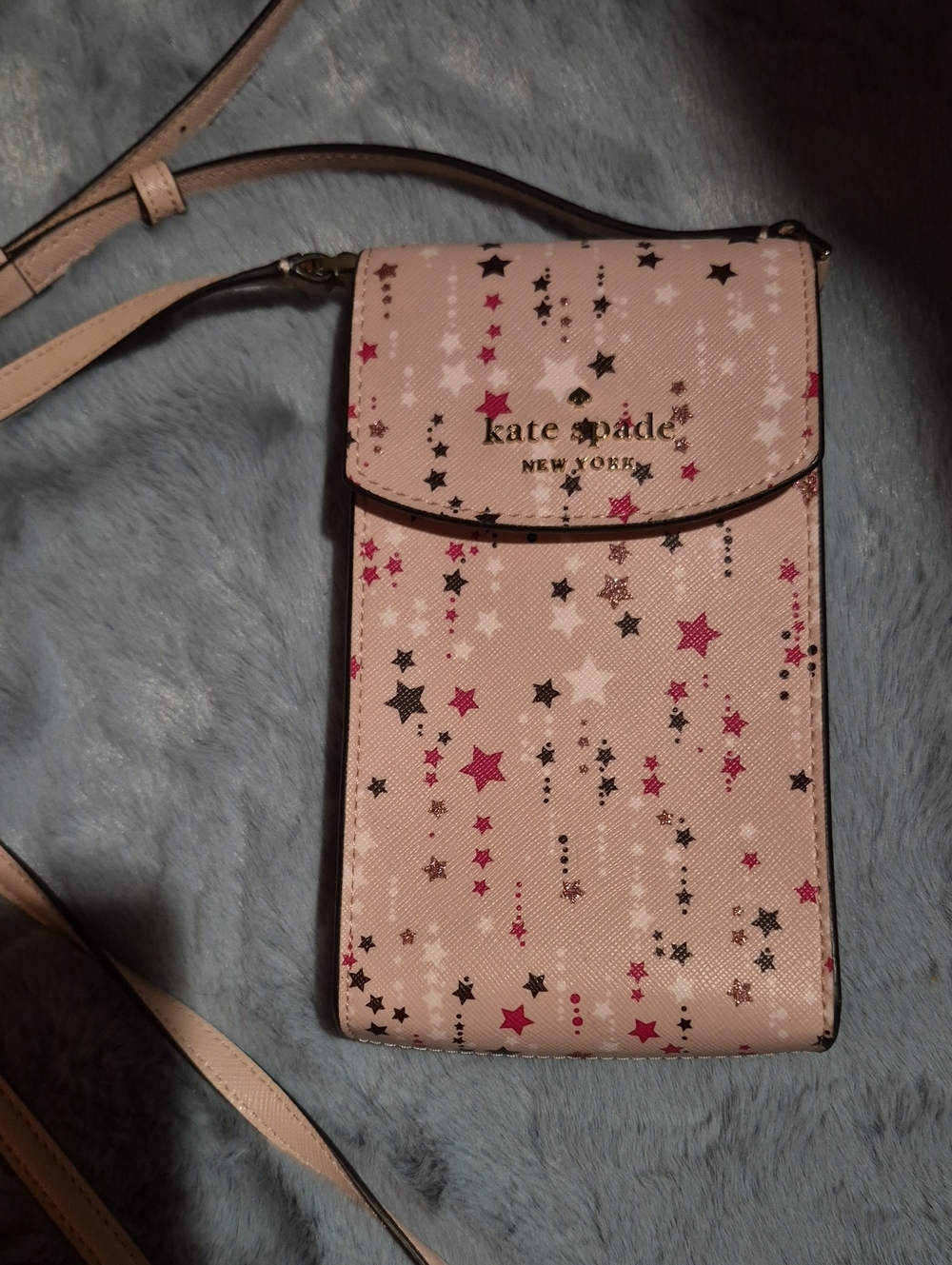 kate spade pink star-print crossbody phone pouch